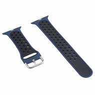 Silikon-Sportband mit Schnalle - Dunkelblau + Schwarz - Geeignet f&uuml;r Apple Watch 38mm / 40mm / 41mm / 42mm