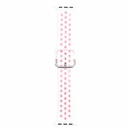 Silikon-Sportband mit Schnalle - Wei&szlig; + Pink - Geeignet f&uuml;r Apple Watch 44mm / 45mm / 46mm / 49mm