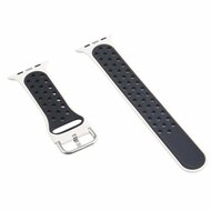 Silikon-Sportband mit Schnalle - Creme Wei&szlig; + Schwarz - Passend f&uuml;r Apple Watch 44mm / 45mm / 46mm / 49mm