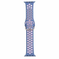 Silikon-Sportband mit Schnalle - Blau Lila + Pink - Geeignet f&uuml;r Apple Watch 44mm / 45mm / 46mm / 49mm