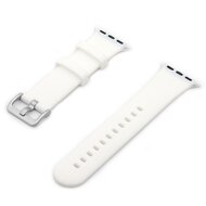 Gummi-Sportarmband mit Schnalle - Wei&szlig; - Geeignet f&uuml;r Apple Watch 38mm / 40mm / 41mm / 42mm