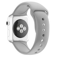 Silikon-Sportband - Grau - Doppelter Schnappverschluss - Geeignet f&uuml;r Apple Watch 38mm / 40mm / 41mm / 42mm