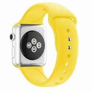 Silikon-Sportband - Gelb - Doppeldruckknopf-Verschluss - Geeignet f&uuml;r Apple Watch 44mm / 45mm / 46mm / 49mm