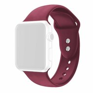 Silikon-Sportarmband - Bordeaux - Doppeldruckknopf-Verschluss - Passend f&uuml;r Apple Watch 44mm / 45mm / 46mm / 49mm