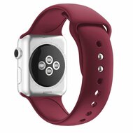 Silikon-Sportarmband - Bordeaux - Doppeldruckknopf-Verschluss - Passend f&uuml;r Apple Watch 44mm / 45mm / 46mm / 49mm