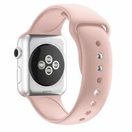 Silikon-Sportband - Weiches Rosa - Doppelter Druckknopf-Verschluss - Geeignet f&uuml;r Apple Watch 44mm / 45mm / 46mm / 49mm