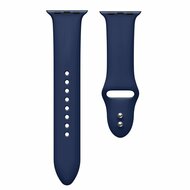 Silikon-Sportband - Dunkelblau - Doppeldruckknopf-Verschluss - Passend f&uuml;r Apple Watch 44mm / 45mm / 46mm / 49mm