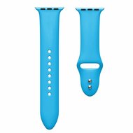 Silikon-Sportband - Blau - Doppeldruckknopf-Verschluss - Geeignet f&uuml;r Apple Watch 44mm / 45mm / 46mm / 49mm