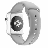 Silikon-Sportband - Grau - Doppeldruckknopf-Verschluss - Geeignet f&uuml;r Apple Watch 44mm / 45mm / 46mm / 49mm