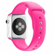 Silikon-Sportband - Rosa - Doppeldruckknopf-Verschluss - Geeignet f&uuml;r Apple Watch 44mm / 45mm / 46mm / 49mm