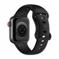 Silikon-Sportband - Schwarz - Gr&ouml;&szlig;e: M/L - Geeignet f&uuml;r Apple Watch 44mm / 45mm / 46mm / 49mm