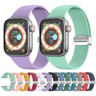 Silikonarmband - Faltschlie&szlig;e - Lila - Geeignet f&uuml;r Apple Watch 38mm / 40mm / 41mm / 42mm
