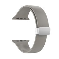Silikonarmband - Faltschlie&szlig;e - Grau - Geeignet f&uuml;r Apple Watch 38mm / 40mm / 41mm / 42mm