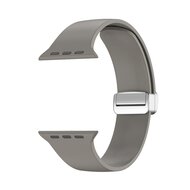 Silikonarmband - Faltschlie&szlig;e - Grau - Geeignet f&uuml;r Apple Watch 38mm / 40mm / 41mm / 42mm