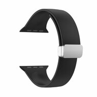 Silikonarmband - Faltschlie&szlig;e - Schwarz - Geeignet f&uuml;r Apple Watch 44mm / 45mm / 46mm / 49mm