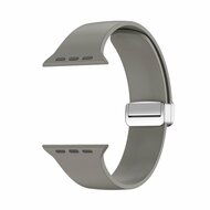 Silikonarmband - Faltschlie&szlig;e - Grau - Geeignet f&uuml;r Apple Watch 44mm / 45mm / 46mm / 49mm