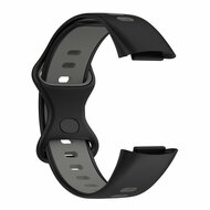 FitBit Charge 5 &amp; 6 Sportband mit Doppelschlaufe - Schwarz/Grau - Zweifarbig - Gr&ouml;&szlig;e: L