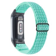 FitBit Charge 5 &amp; 6 Elastisches Solo-Schleifen-Nylonband - T&uuml;rkis