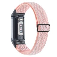 FitBit Charge 5 &amp; 6 Elastisches Solo-Schleifen-Nylonband - Rosa