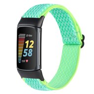 FitBit Charge 5 &amp; 6 Elastisches Solo-Schleifen-Nylonband - Mintgr&uuml;n