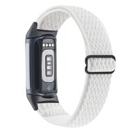 FitBit Charge 5 &amp; 6 Elastisches Solo-Schleifen-Nylonband - Wei&szlig;
