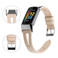 Fitbit Charge 5 &amp; 6 Armband - PU-Leder - Beige