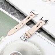 Fitbit Charge 5 &amp; 6 Armband - PU-Leder - Beige