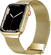 Milanaise Band - Gold - Extra starker Magnet - Geeignet f&uuml;r Apple Watch 44mm / 45mm / 46mm / 49mm