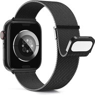 Milanaise Band - Schwarz - Extra starker Magnet - Geeignet f&uuml;r Apple Watch 44mm / 45mm / 46mm / 49mm