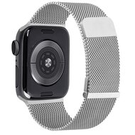 Milanaise Band - Silber - Extra starker Magnet - Geeignet f&uuml;r Apple Watch 44mm / 45mm / 46mm / 49mm