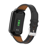 Klassisches Lederband mit H&uuml;lle - Schwarz - Xiaomi Smart band 7 Pro