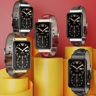 Echtes Lederband - Schwarz mit Muster - Xiaomi Smart band 7 Pro