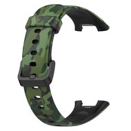 Silikonband mit Druck - Camouflage gr&uuml;n - Xiaomi Smart band 7 Pro