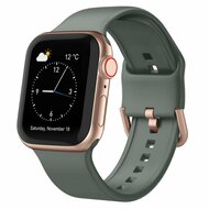 Weiches Silikonarmband mit Schnallenverschluss - Olivgr&uuml;n - Geeignet f&uuml;r Apple Watch 38mm / 40mm / 41mm / 42mm