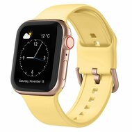 Weiches Silikonarmband mit Schnallenverschluss - Gelb - Geeignet f&uuml;r Apple Watch 38mm / 40mm / 41mm / 42mm