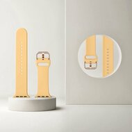 Weiches Silikonarmband mit Schnallenverschluss - Dunkelgelb - Geeignet f&uuml;r Apple Watch 38mm / 40mm / 41mm / 42mm