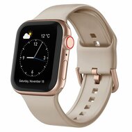 Weiches Silikonarmband mit Schnallenverschluss - Cappuccino - Geeignet f&uuml;r Apple Watch 38mm / 40mm / 41mm / 42mm