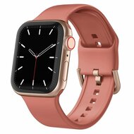 Weiches Silikonarmband mit Schnallenverschluss - Dunkelkoralle - Geeignet f&uuml;r Apple Watch 38mm / 40mm / 41mm / 42mm