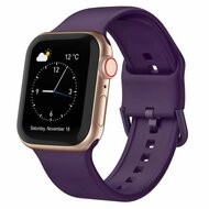 Weiches Silikonarmband mit Schnallenverschluss - Dunkelviolett - Geeignet f&uuml;r Apple Watch 38mm / 40mm / 41mm / 42mm