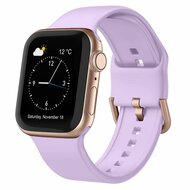 Weiches Silikonarmband mit Schnallenverschluss - Lavendel - Geeignet f&uuml;r Apple Watch 44mm / 45mm / 49mm