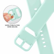 Weiches Silikonarmband mit Schnallenverschluss - Mintgr&uuml;n - Geeignet f&uuml;r Apple Watch 44mm / 45mm / 49mm