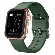 Weiches Silikonarmband mit Schnallenverschluss - Tannengr&uuml;n - Geeignet f&uuml;r Apple Watch 44mm / 45mm / 49mm