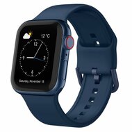 Weiches Silikonarmband mit Schnallenverschluss - Dunkelblau - Geeignet f&uuml;r Apple Watch 44mm / 45mm / 49mm