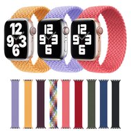 Geflochtenes Solo Loop Nylonband - Gr&ouml;&szlig;e: L - Flieder - Geeignet f&uuml;r Apple Watch 44mm / 45mm / 46mm / 49mm