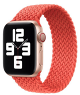 Geflochtenes Solo Loop Nylonband - Gr&ouml;&szlig;e: S - Weiches Orange - Geeignet f&uuml;r Apple Watch 44mm / 45mm / 46mm / 49mm
