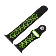 Sportarmband - Gr&ouml;&szlig;e: M/L - Schwarz + Gr&uuml;n - Geeignet f&uuml;r Apple Watch 44mm / 45mm / 46mm / 49mm