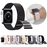 Nylon Sport Looparmband - Wei&szlig; - Extra starker Klettverschluss - Geeignet f&uuml;r Apple Watch 38mm / 40mm / 41mm