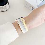 Nylon Sport Looparmband - Wei&szlig; - Extra starker Klettverschluss - Geeignet f&uuml;r Apple Watch 38mm / 40mm / 41mm