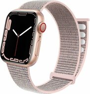 Nylon Sport Looparmband - Sandrosa - Extra starker Klettverschluss - Geeignet f&uuml;r Apple Watch 38mm / 40mm / 41mm