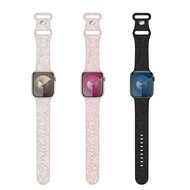 Silikonband Rose Print - Schwarz - Geeignet f&uuml;r Apple Watch 38mm / 40mm / 41mm